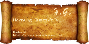 Hornung Gusztáv névjegykártya