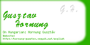 gusztav hornung business card